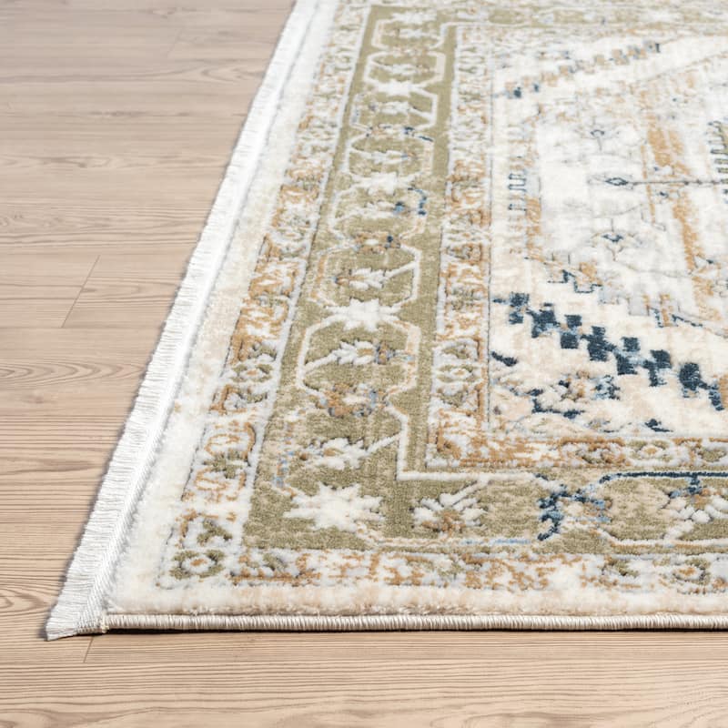Abani Rugs Savoy SAV170A Green Beige Vintage Area Rug