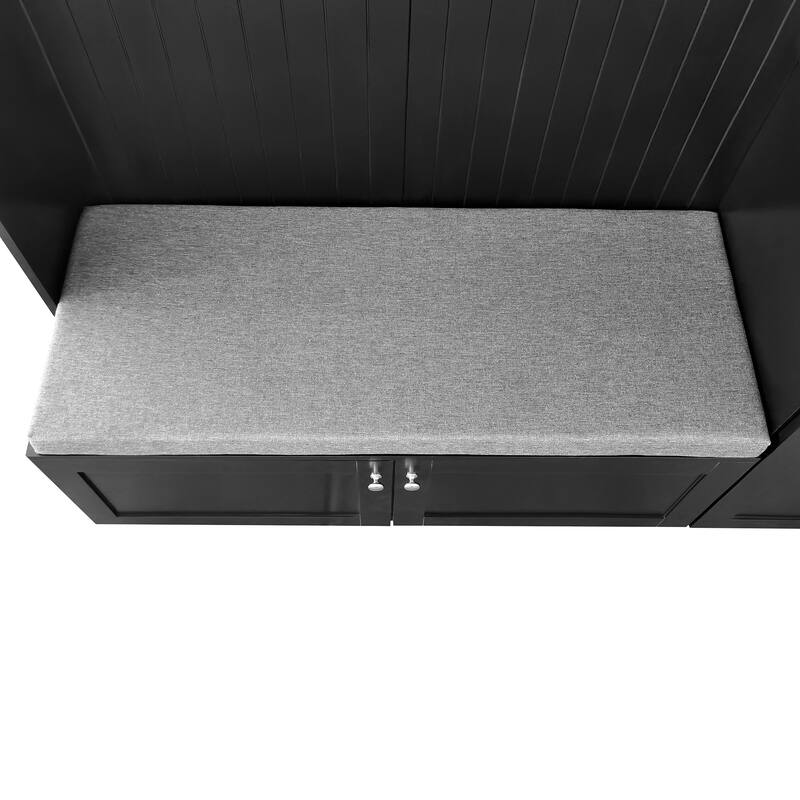 Hall Tree With Comfort And Storage Solutions, Functional Hallway Shoe Cabinet With Bench&Cushion,Coat Rack With Hooks
