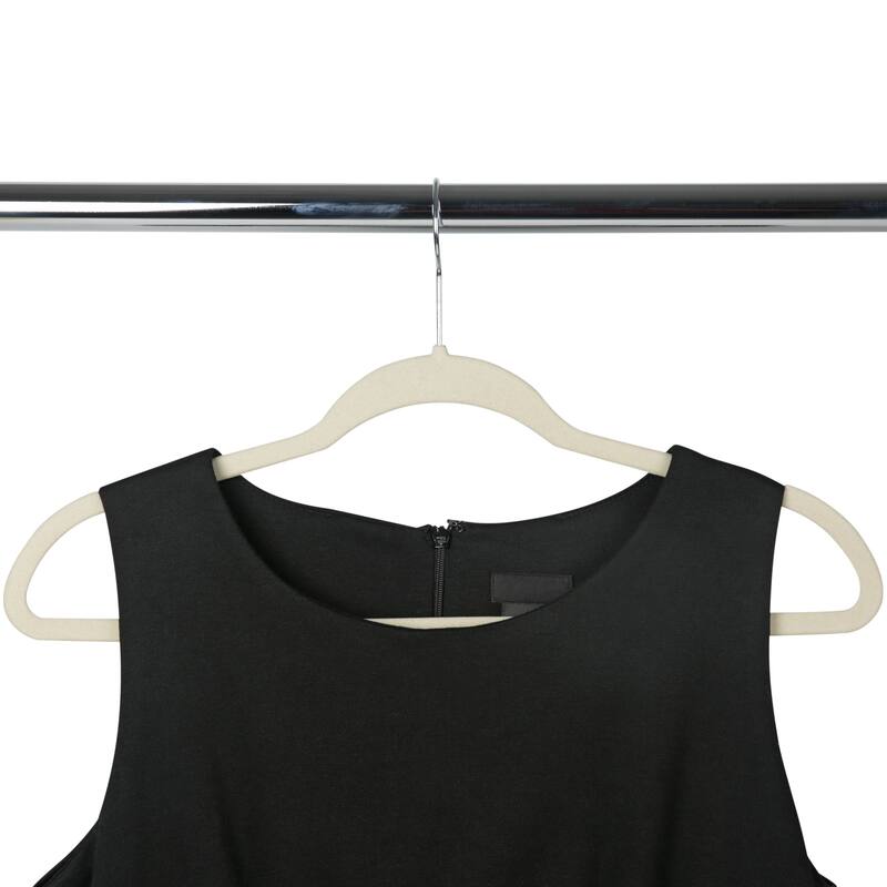 10 Super Slim Velvet Huggable Hangers in Ivory - 1.97" x 17.72" x 9.25"