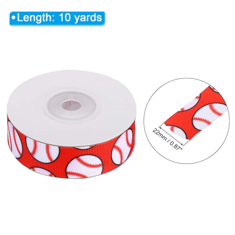 10 Yards Ribbon for Gift Wrapping, Baseball Ribbons Wedding - Red