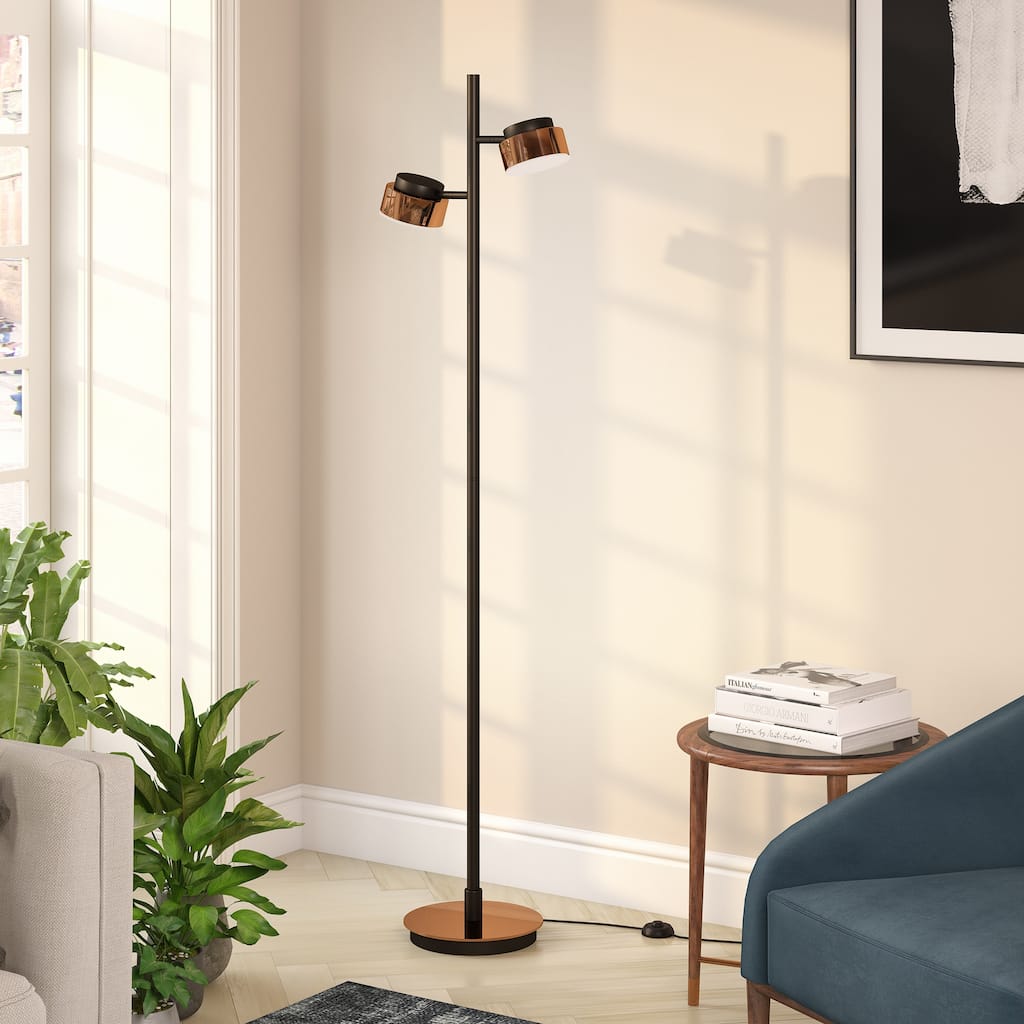 Copper Grove Ulft Copper and Black Floor Lamp