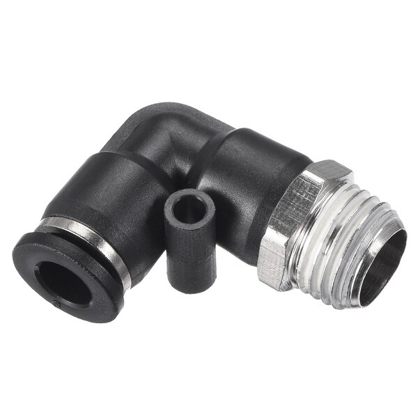 PL6-02 Push to Connect Tube Fitting, 15/64" Tube OD x 1/4" G Thread - 15/64" OD x 1/4" G