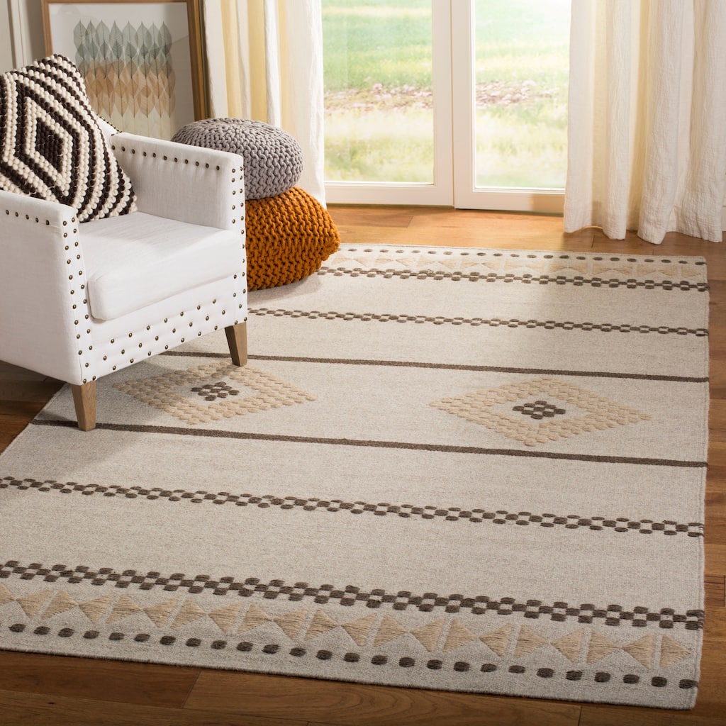 SAFAVIEH Handmade Flatweave Dhurries Rakhi Modern Wool Rug