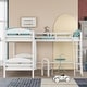preview thumbnail 11 of 25, Modern Twin Size L Shaped Solid Pine Wood Bunk Bed with Full Length Guardrail and 2 Ladder