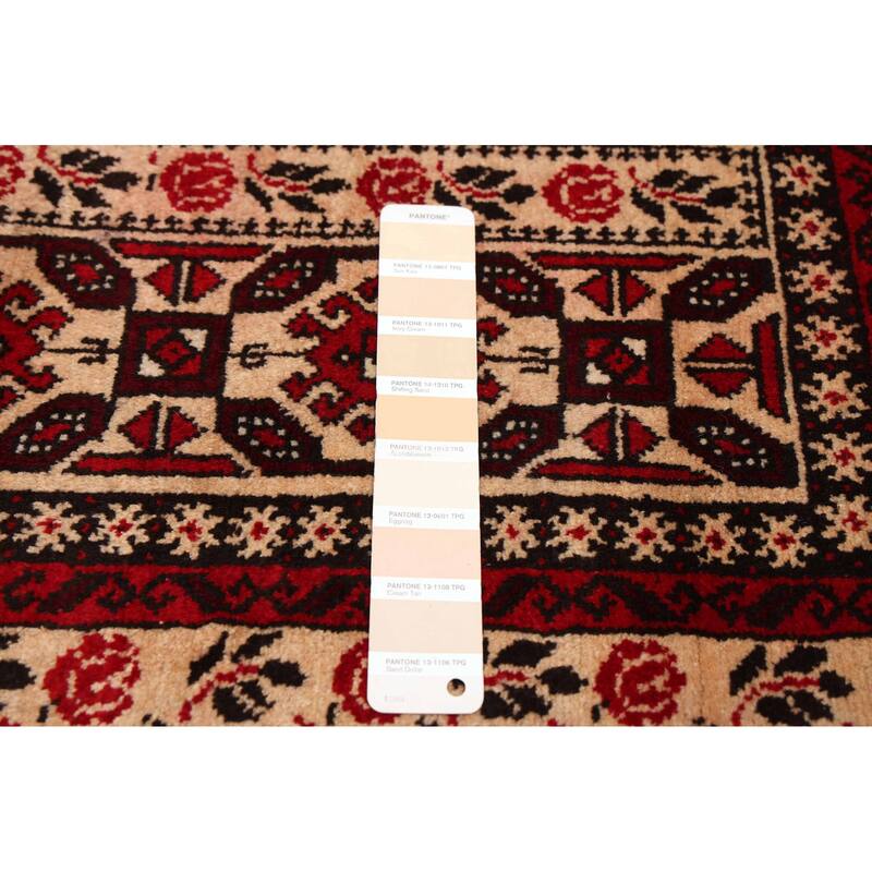 ECARPETGALLERY Hand-knotted Teimani Beige, Red Wool Rug - 3'5 x 6'8