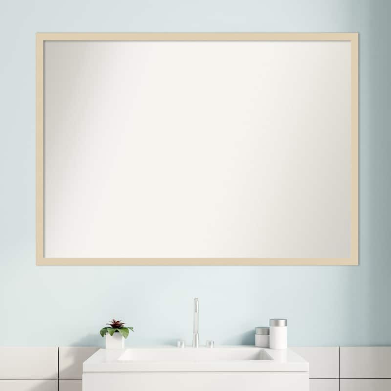 Non-Beveled Wood Bathroom Wall Mirror - Svelte Silver Frame