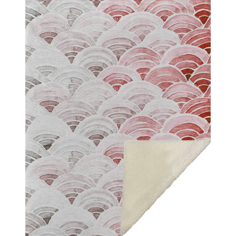 Premium Machine Washable ASB184 Contemporary Ombre Sherpa Throw Blanket