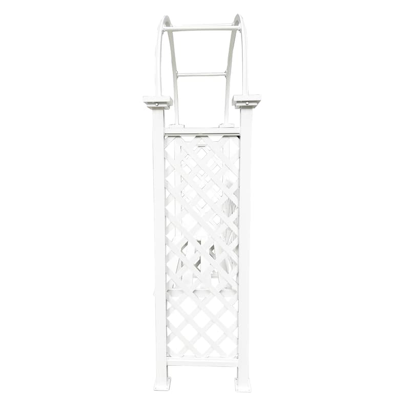 Aluminum Garden Arch with 2-Seater Bench - N/A