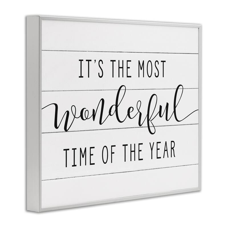 Stupell Holiday Most Wonderful Time Of The Year Framed Art, Design By Artist Lettered and Lined