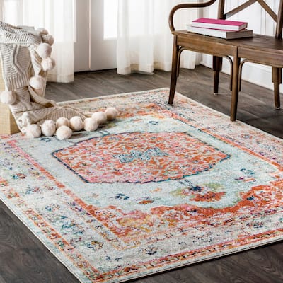 Osuna Vintage Medallion Coral/Ivory Area Rug