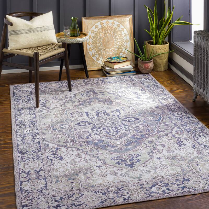 Artistic Weavers Adenia Vintage Medallion Printed Area Rug - 9' x 12' - Grey/Sage