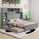 preview thumbnail 3 of 52, Modern Platform Bed with Integrated Cabinet and Drawers