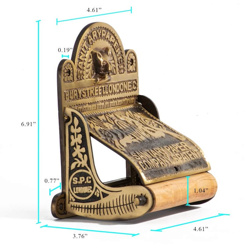 Toilet Tissue Paper Holder 6.9" Antique Brass Wall Mount Victorian Bathroom Toilet Sanitary Paper Roll Holder - Gold