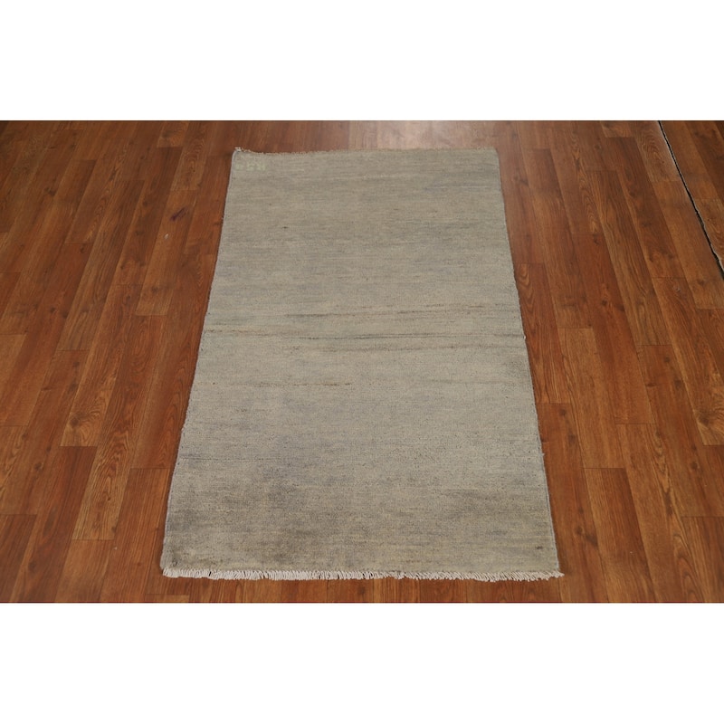 Hand Knotted Oriental 100% Wool Carpet Modern Modern Multi-Colored Gabbeh Area Rug - 3' 11'' X 2' 5''