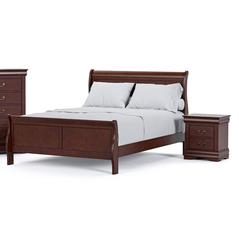 Furniture of America Mayday Modern Solid Wood 2-Piece Queen-size Sleigh Bedroom Set