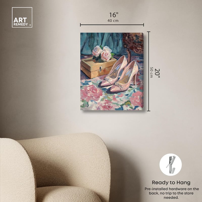 Shoes and the Roses Canvas by Art Remedy, Gallery Wrapped