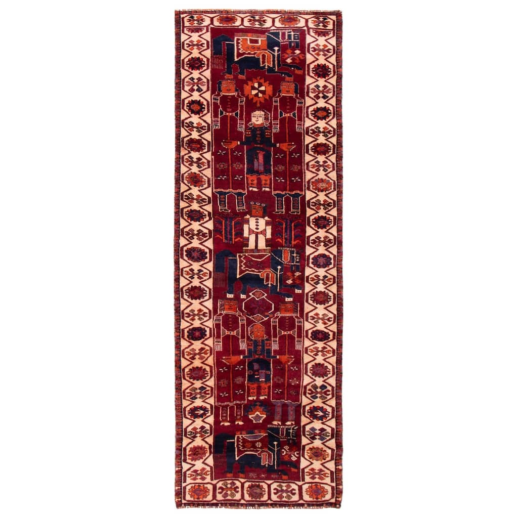 ECARPETGALLERY Hand-knotted Melis Vintage Red Wool Rug - 4'4 x 12'11