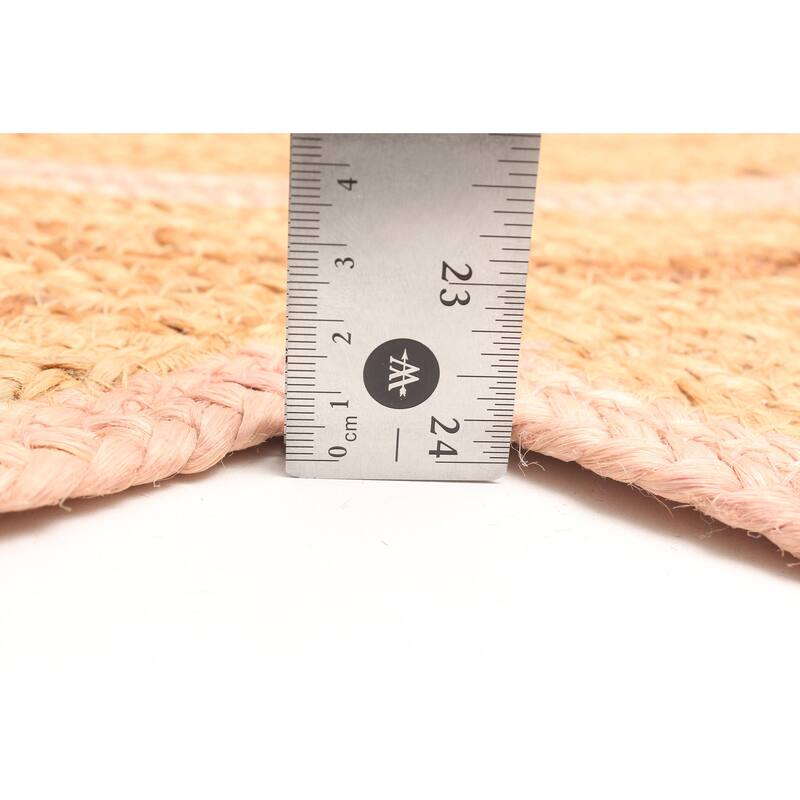 ECARPETGALLERY Braided Weave Palas Denizli Tan Jute Rug - 3'9 x 3'9