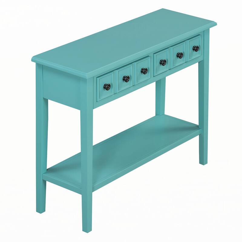 Entryway Table with 2 Drawers(Teal)