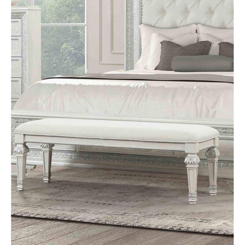 Luxury Creamy White Finish Bedroom Set