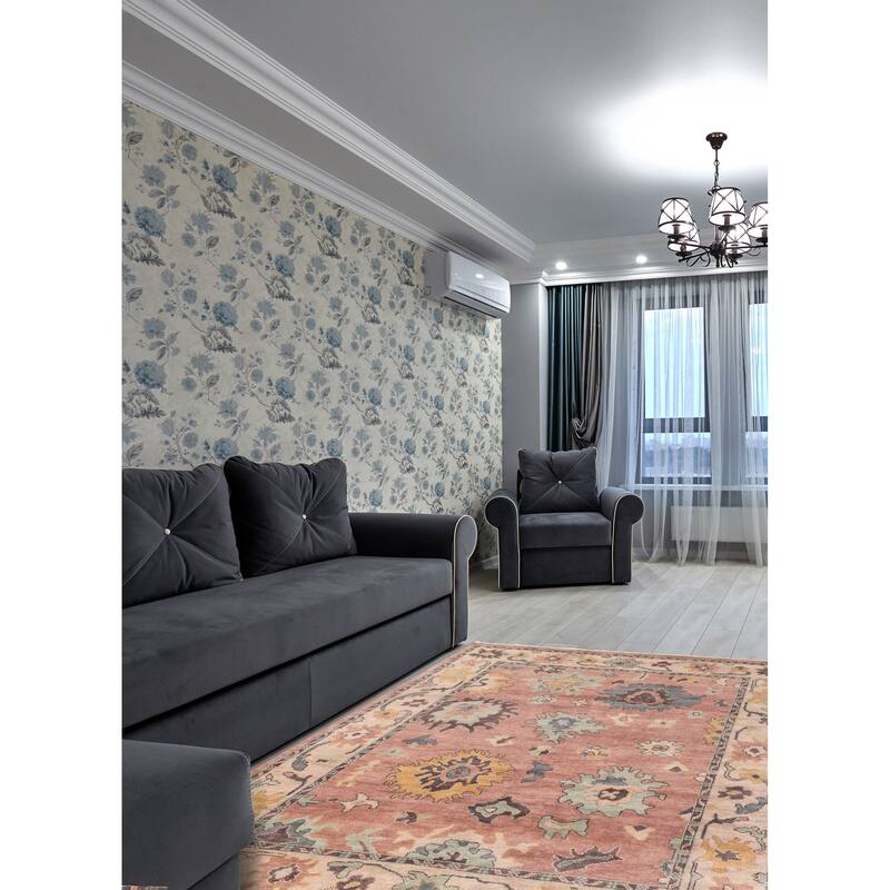 ECARPETGALLERY Hand-knotted Modern Oushak Dark Violet Wool Rug - 7'9 x 9'11