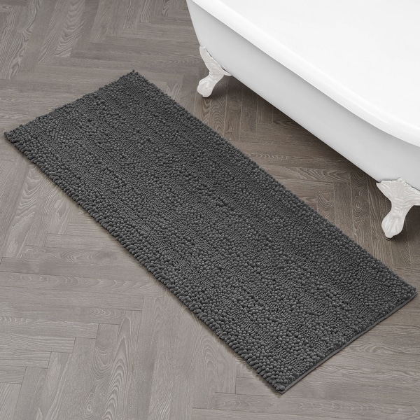 Laura Ashley Astor Chenille Bath Mat with TPR Backing - On Sale