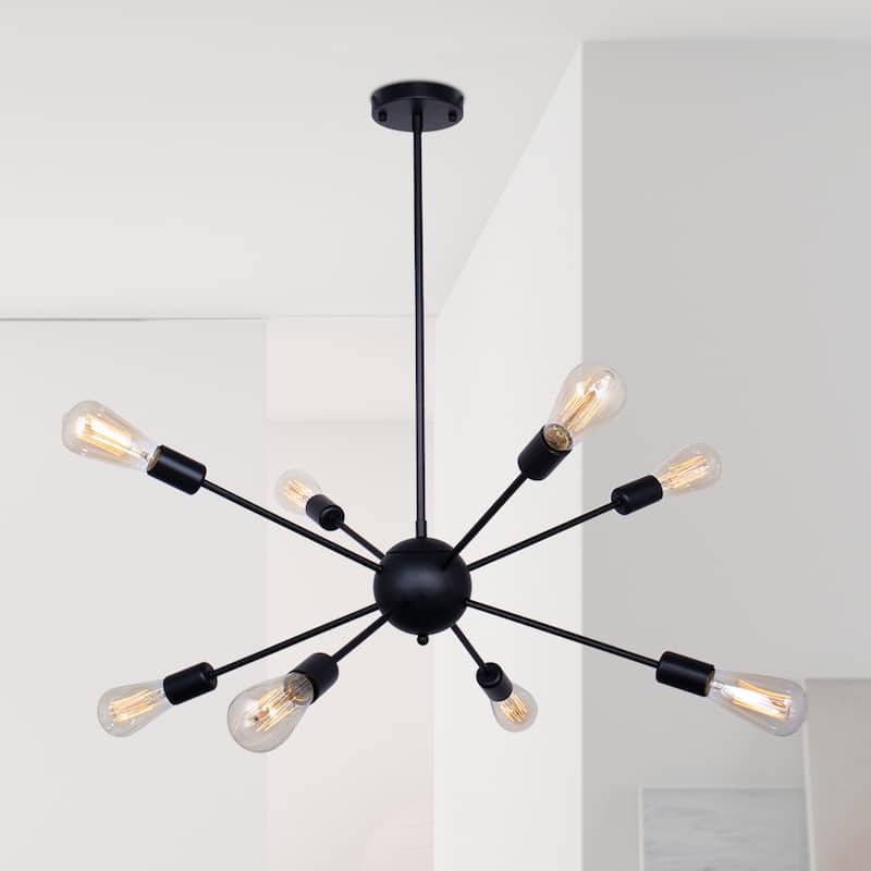 8-Light 23.54-inch Sputnik Chandelier Light for Bedroom Living Room
