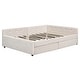 preview thumbnail 4 of 8, Modern Full Size Upholstered Platform Bed Daybed with USB and 2 Drawers