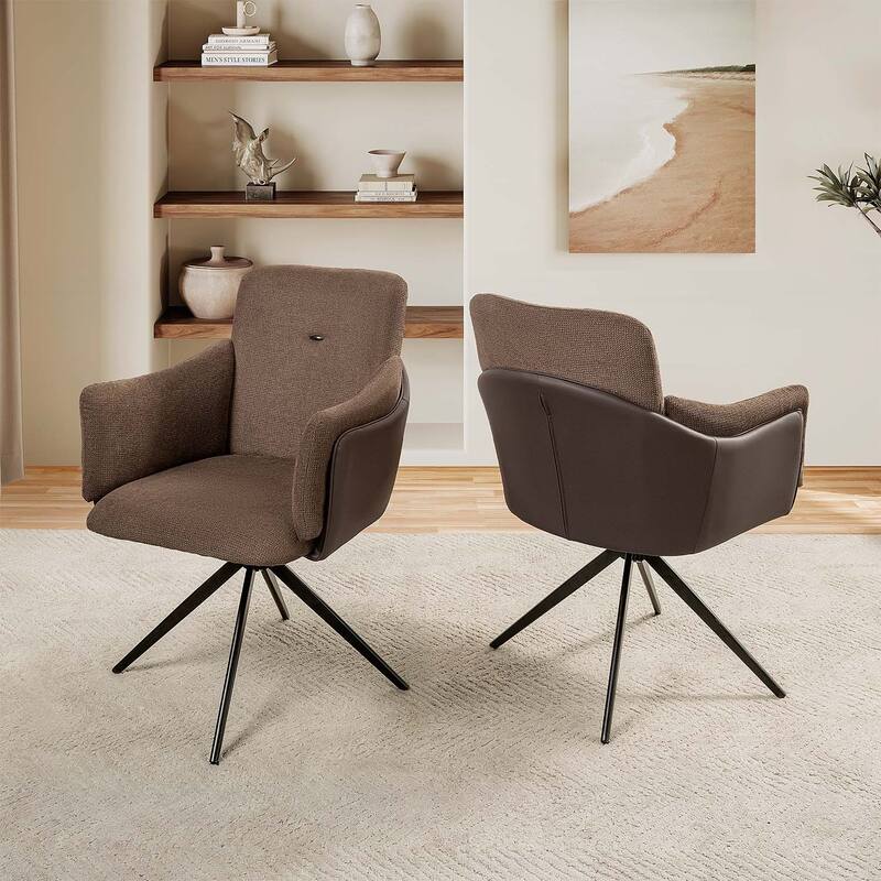 360° Swivel Home Office Desk Chairs Set of 2,with Metal Base for Comfort and Style