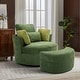 preview thumbnail 128 of 198, 41" W Oversized Accent Barrel Swivel Chair with Moon Storage Ottoman