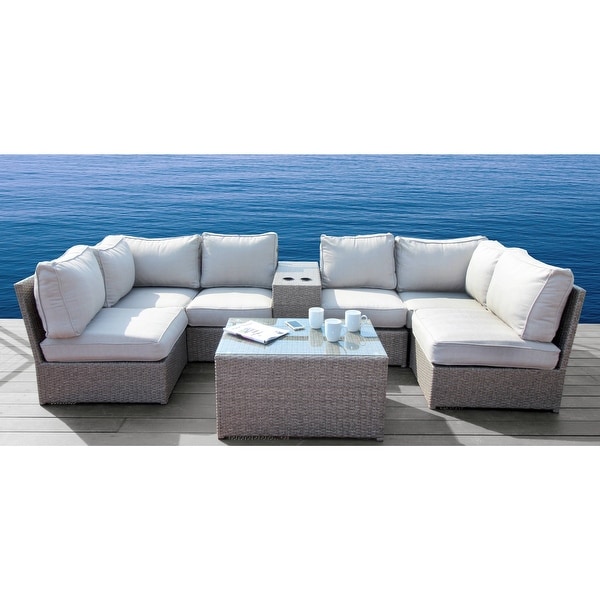 Chelsea Grey Wicker 8-piece Sectional Outdoor Sofa Set. Opens flyout.