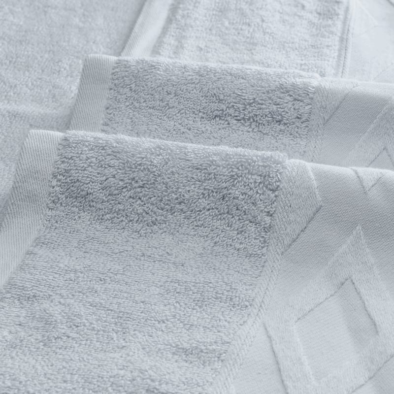 Solid Cotton Towels, 2 Piece Textured Bath Towel Set, Absorbent and Quicker Dry Large Towels for Bathroom 28" x 56" - Grey