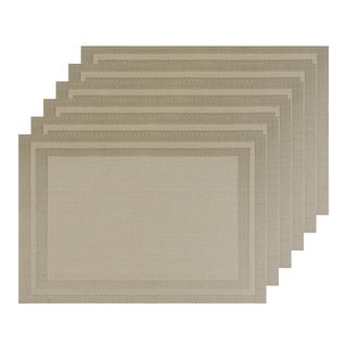 Set of 6 Heat-resistant Washable Modern Placemats for Dining Room - 18x12 Inch