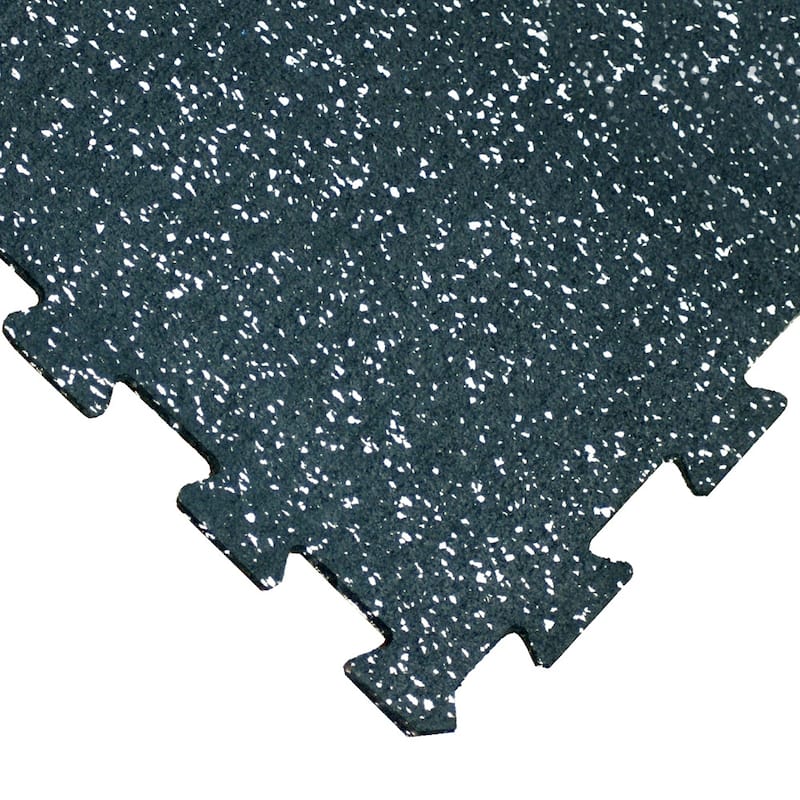 Rubber-Cal "ReUz" Rubber Tiles - 64 Pack - White Speckle