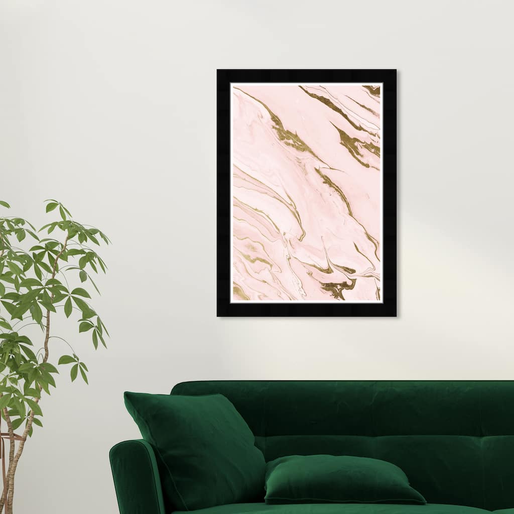 Wynwood Studio Prints Abstract In Streams Pink and Light Pink Modern & Contemporary Wall Art Canvas Print