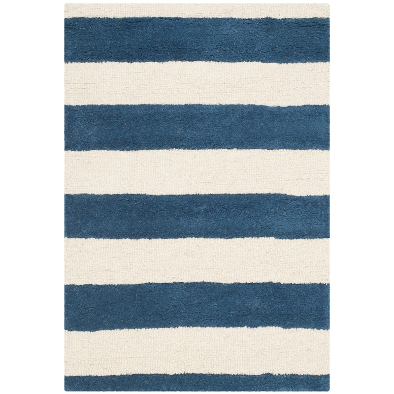 SAFAVIEH Handmade Cambridge Liudmila Modern Wool Rug - 2' x 3' - Navy/Ivory