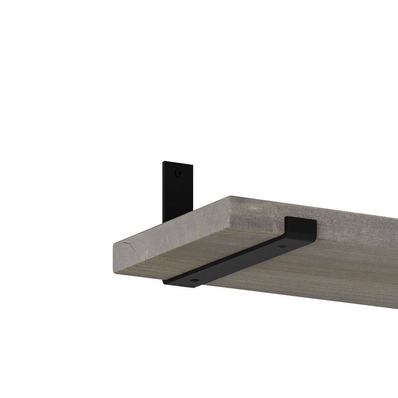 Wallniture Forte Wood Board 60" Long, 11.25'' Deep, 1.5" Thick, Wood Floating Shelf for Wall with Heavy Duty Metal Brackets, 1pc