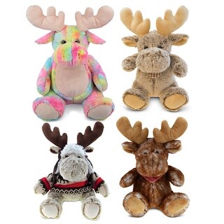 DolliBu Plush Moose Stuffed Toys - Wildlife Creature Plush Kit Toys