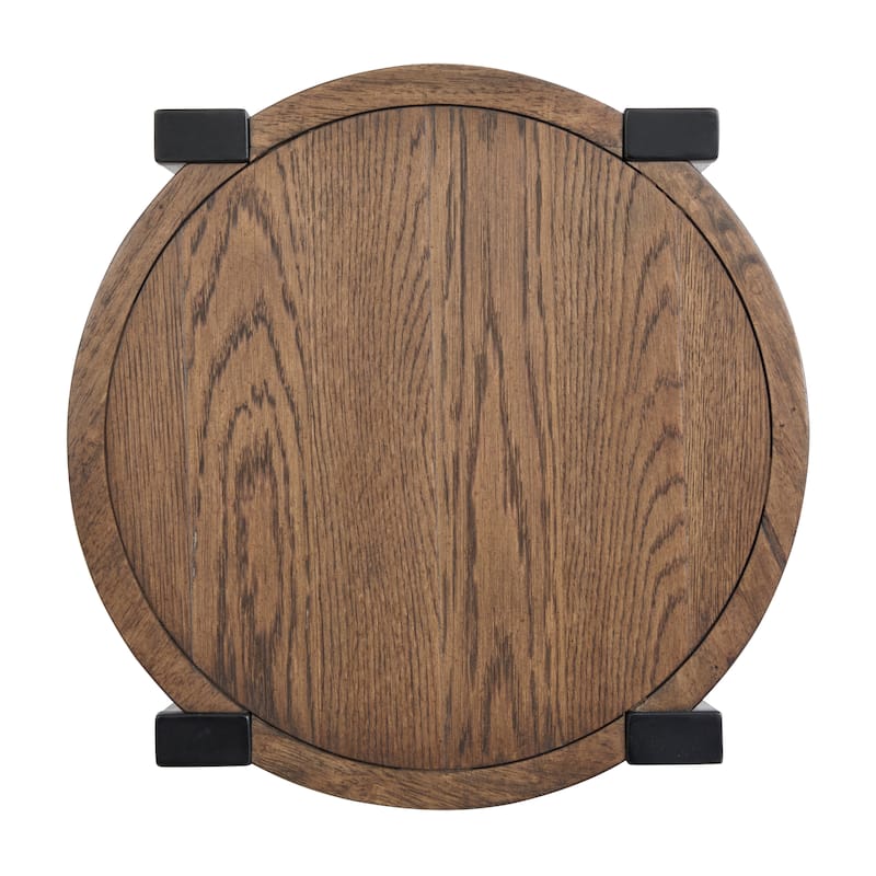 Magnussen Home Kaysen Wallaby and Matte Black Round End Table - 18''W x 18''D x 24''H