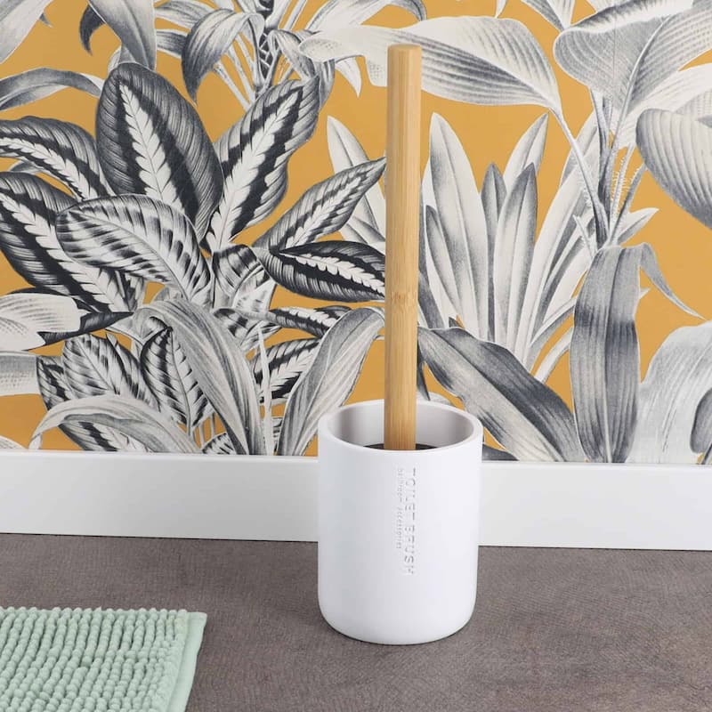 Bathroom Accessories with Natural Accents, Modern 6-piece Set