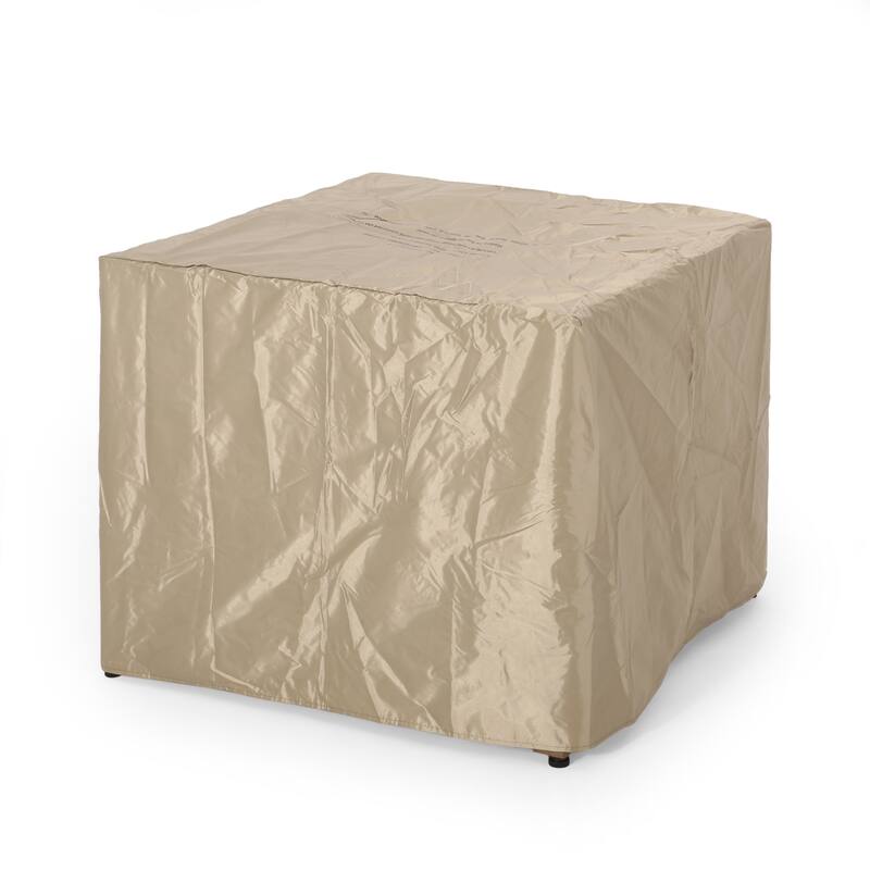 Roomfitters Outdoor Square Propane Fire Pit Table, 31'' WPC Base Gas Fireplace with 40,000 BTU Burner and Lava Rocks