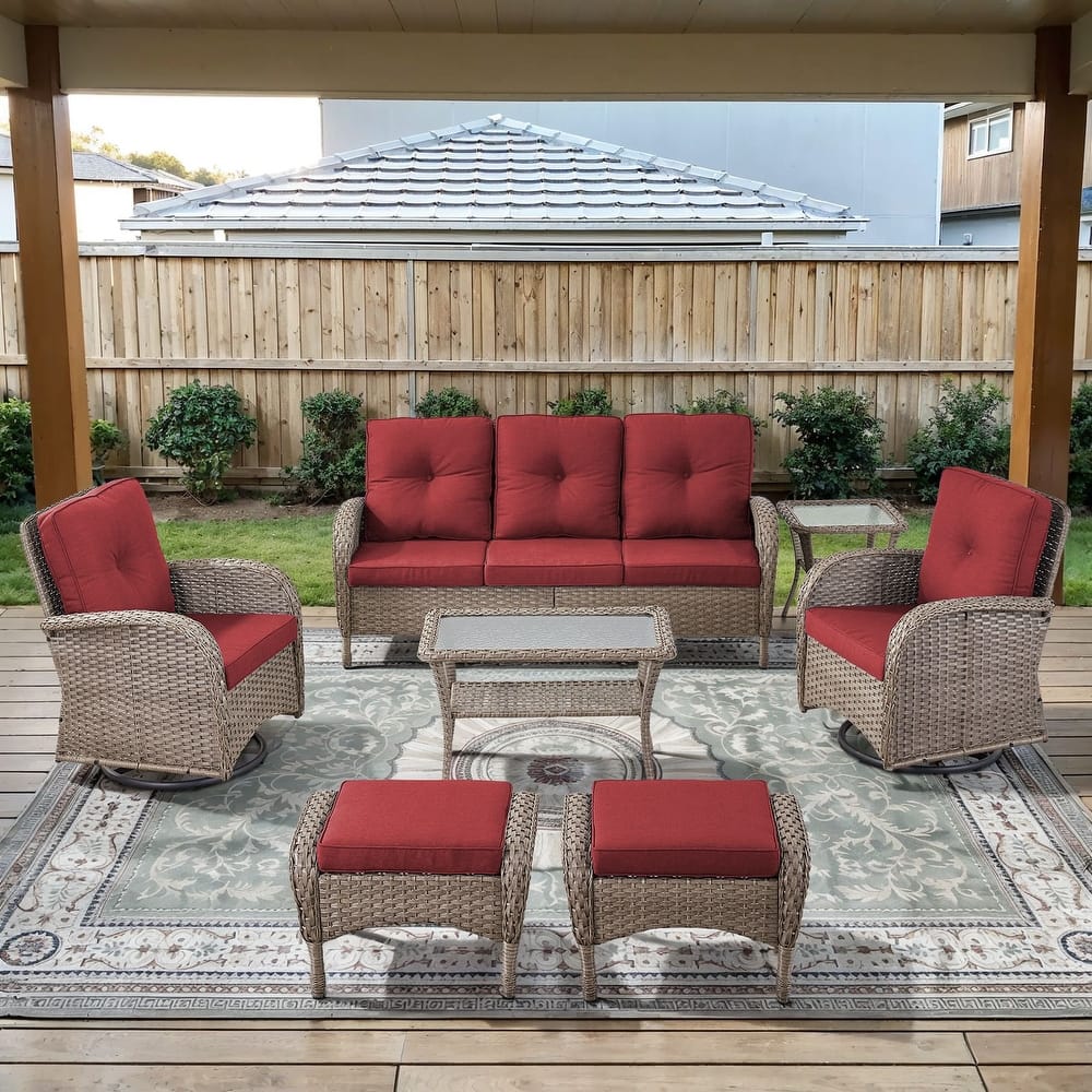 Gymojoy Outdoor Wicker Patio Furniture Sofa Chair Set Weather-Resistant