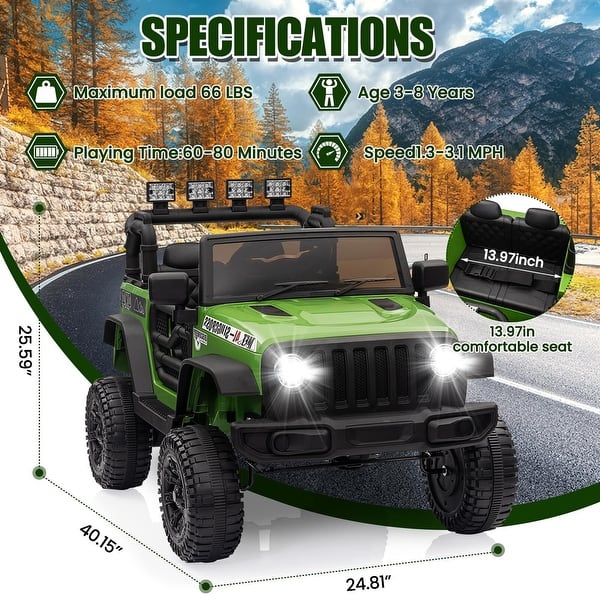 12V Ride On Truck Car, Electric Car for Kids with Remote Control