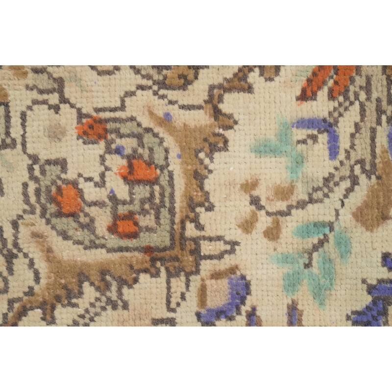 Hand Knotted Oriental 100% Wool Carpet Traditional Floral Purples Tabriz Area Rug - 9' 9'' X 6' 7''