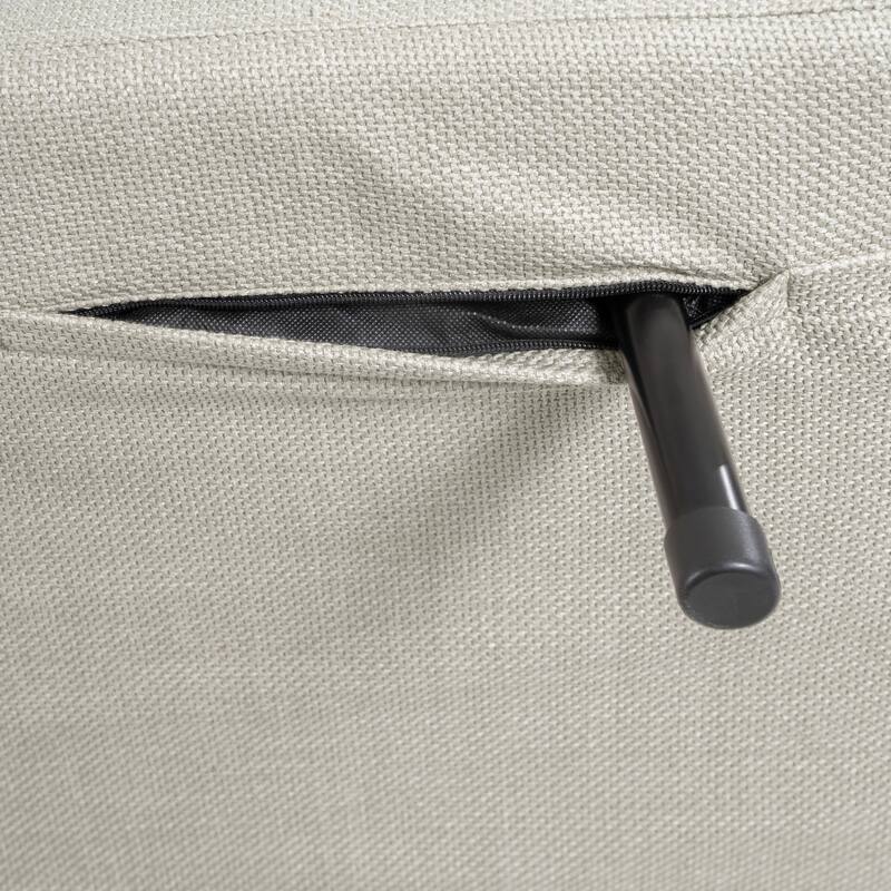 3 in 1 Foldable Linen Chaise Lounge with Adjustable Backrest, Footrest & Detachable Pillow
