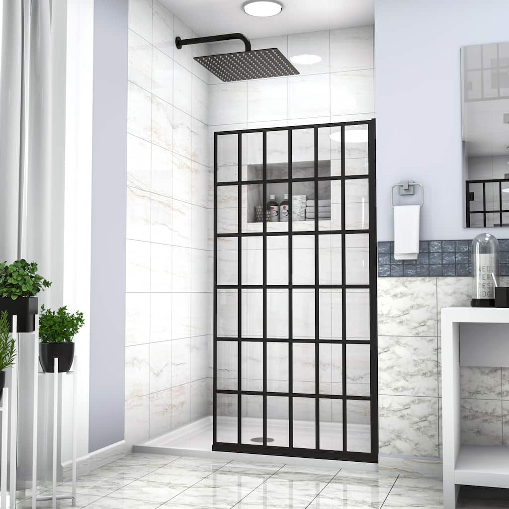 Shower Door 38" W x 72" H Single Panel Frameless Fixed Shower Door