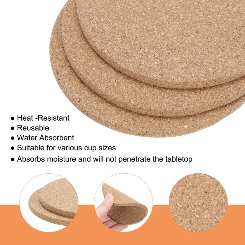 Cork Coaster for Drink Wooden Coffee Mug Coasters Brown