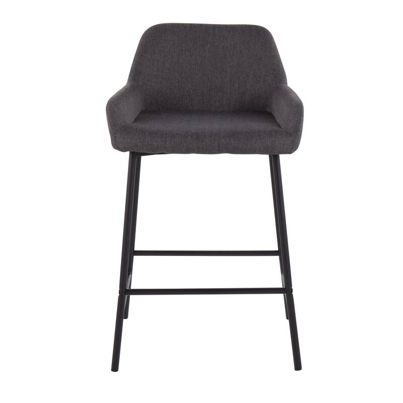 Carbon Loft Galotti Black Fixed-Height Upholstered Counter Stool - Set of 2