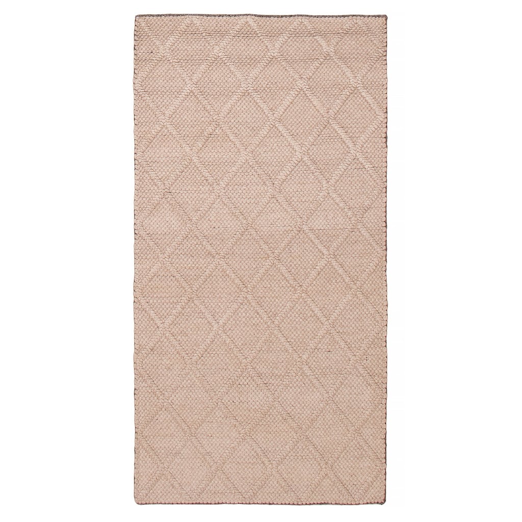 ECARPETGALLERY Braid weave Sienna Beige Wool Rug - 3'6 x 6'10