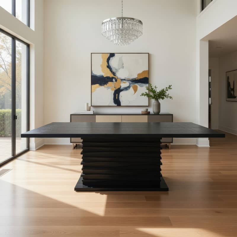 Elegantly Designed Wooden Dining Table, Black